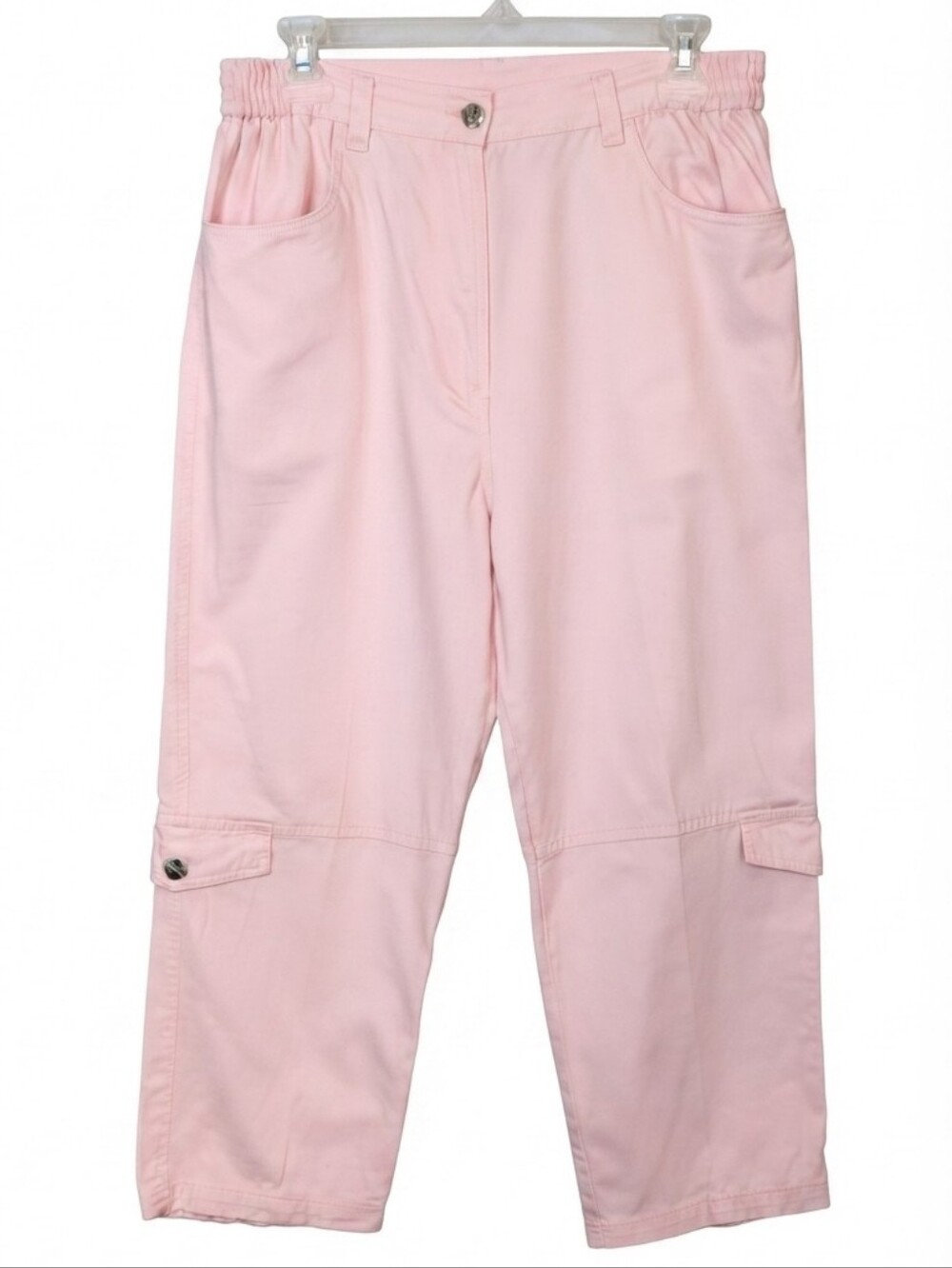 Vintage R&B Collections Pastel Pink Cotton Cargo Pants Size Medium Cropped Capri